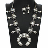 99560, WESTERN SQUASH BLOSSOM RHINESTONE NECKLACE