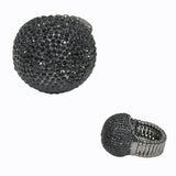 99575, ROUND BALL CRYSTAL RHINESTONE STRETCH RING