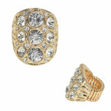 99576, ROUND PEARL WITH RHINESTONE STRETCH RING