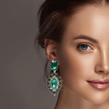 99586, CRYSTAL RHINESTONE DANGLE EARRING