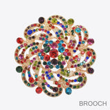 99598, FLOWER RHINESTONE PIN BROOCH