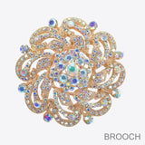 99598, FLOWER RHINESTONE PIN BROOCH