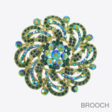 99598, FLOWER RHINESTONE PIN BROOCH