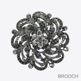 99598, FLOWER RHINESTONE PIN BROOCH