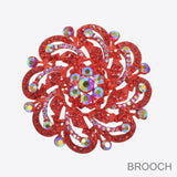 99598, FLOWER RHINESTONE PIN BROOCH