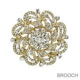 99598, FLOWER RHINESTONE PIN BROOCH