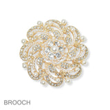 99598, FLOWER RHINESTONE PIN BROOCH