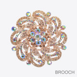 99598, FLOWER RHINESTONE PIN BROOCH
