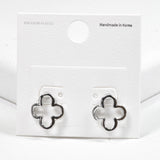 99608, 14K GOLD DIPPED, CUTOUT CLOVER STUD EARRING