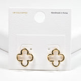 99608, 14K GOLD DIPPED, CUTOUT CLOVER STUD EARRING