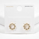 99612, 14K GOLD DIPPED, DAINTY HEART WITH CRYSTAL RHINESTONE STUD EARRING