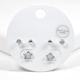 99615, 14K GOLD DIPPED, CUTOUT STAR STUD EARRING SET