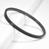 99642, PAVE CRYSTAL RHINESTONE STAINLESS STEEL BANGLE BRACELET