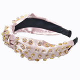 99667, CRYSTAL RHINESTONE KNOT SOFT FABRIC HEADBAND