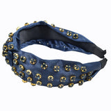 99667, CRYSTAL RHINESTONE KNOT SOFT FABRIC HEADBAND