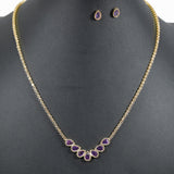 99676, TEARDROP CUBIC ZIRCONIA ACCENT CRYSTAL RHINESTONE NECKLACE