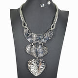 99679, GEOMETRIC TEXTURED METAL NECKLACE