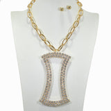 99688, GEOMETRIC SHAPE RHINESTONE NECKLACE