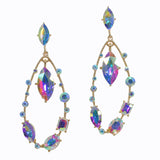 99697, MULTI SHAPE RHINESTONE DANGLE EARRING