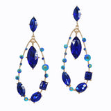 99697, MULTI SHAPE RHINESTONE DANGLE EARRING
