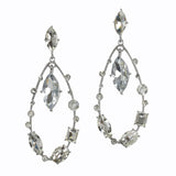 99697, MULTI SHAPE RHINESTONE DANGLE EARRING