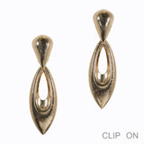 99698, GEOMETRIC METAL CLIP ON EARRING