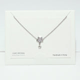 99707, RHODIUM DIPPED, DAINTY CZ STAR NECKLACE