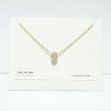 99710, 14K GOLD DIPPED, DAINTY CZ RING SLIDE NECKLACE