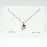 99714, RHODIUM DIPPED, DAINTY CRESCENT MOON & CZ STAR PENDANT NECKLACE