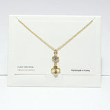 99720, 14K GOLD DIPPED, DAINTY CLOVER CHARM DROP DANGLE NECKLACE