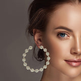 99732, CRYSTAL RHINESTONE ROUND HOOP EARRING