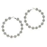 99732, CRYSTAL RHINESTONE ROUND HOOP EARRING