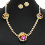 99735, LEAF RHINESTONE ACCENT CHAIN NECKLACE