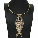 99736, BIG FISH METAL CHOKER NECKLACE