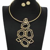 99738, GEOMETRIC HONEYCOMB CHOKER NECKLACE