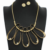 99746, GEOMETRIC METAL WITH RHINESTONE ACCENT NECKLACE