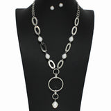 99758, FRESHWATER PEARL ACCENT GEOMETRIC NECKLACE