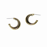 Textured Round Hoop Post Earring