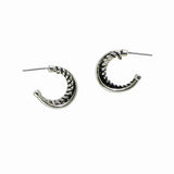 Textured Round Hoop Post Earring - view 2