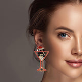 99770, CHRISTMAS CHAMPAGNE GLASS RHINESTONE EARRING
