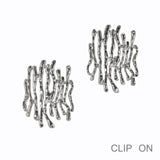 99782, HAMMERED METAL CLIP ON EARRING