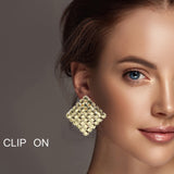 99795, GEOMETRIC METAL CLIP ON EARRING