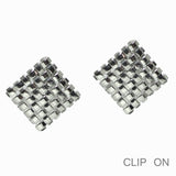 99795, GEOMETRIC METAL CLIP ON EARRING