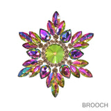 99807, FLOWER RHINESTONE PIN BROOCH