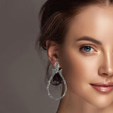 99856, GEOMETRIC CRYSTAL RHINESTONE EARRING