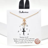 99897, GOLD DIPPED, "BALLERINA" DAINTY CUBIC ZIRCONIA CHARM NECKLACE