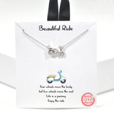 99902, GOLD DIPPED, "BEAUTIFUL RIDE" DAINTY SCOOTER NECKLACE