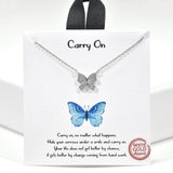 99906, GOLD DIPPED, "CARRY ON" DAINTY BUTTERFLY CZ NECKLACE