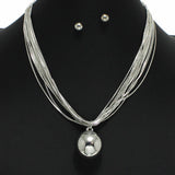 99921, BALL WITH SNAKECHAIN LAYERED NECKLACE