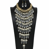 99965, GEOMETRIC ACRYLIC BEADS STATEMENT NECKLACE